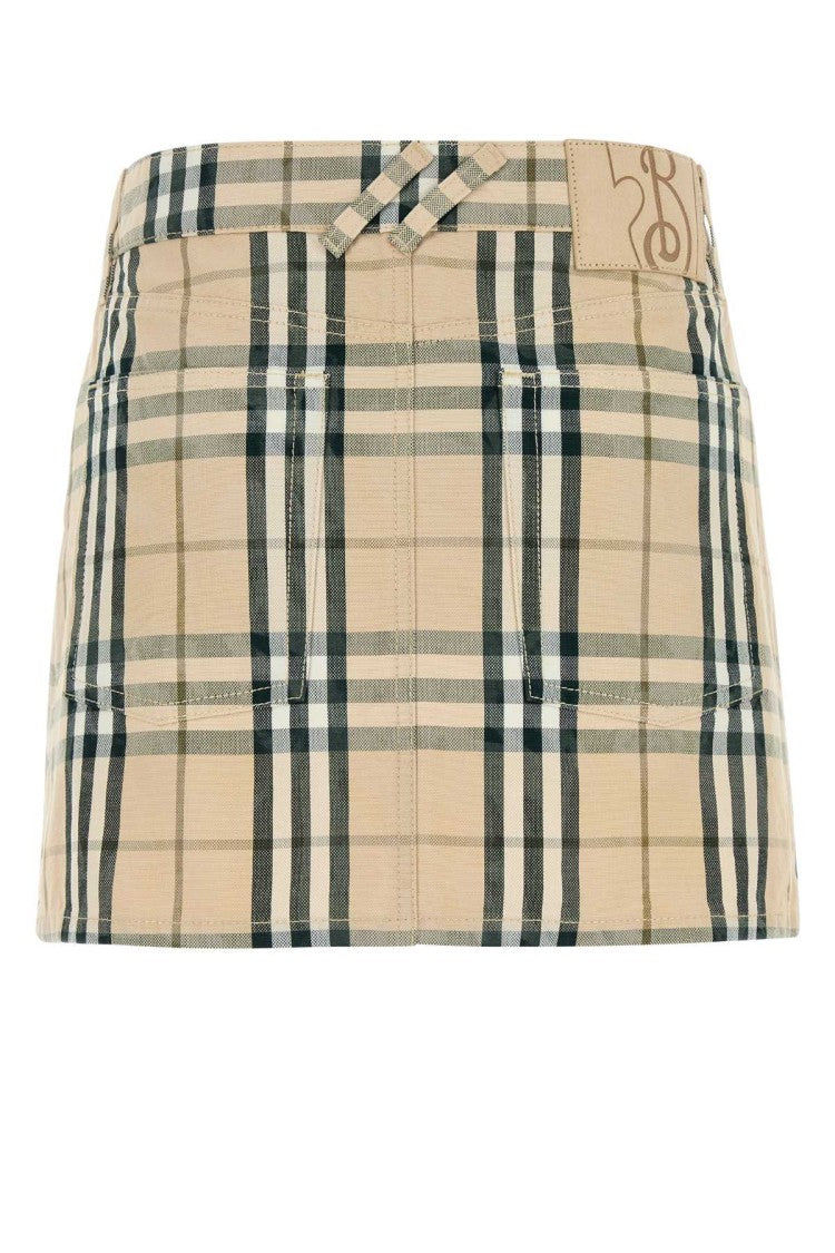 Burberry Embroidered Denim Mini Skirt