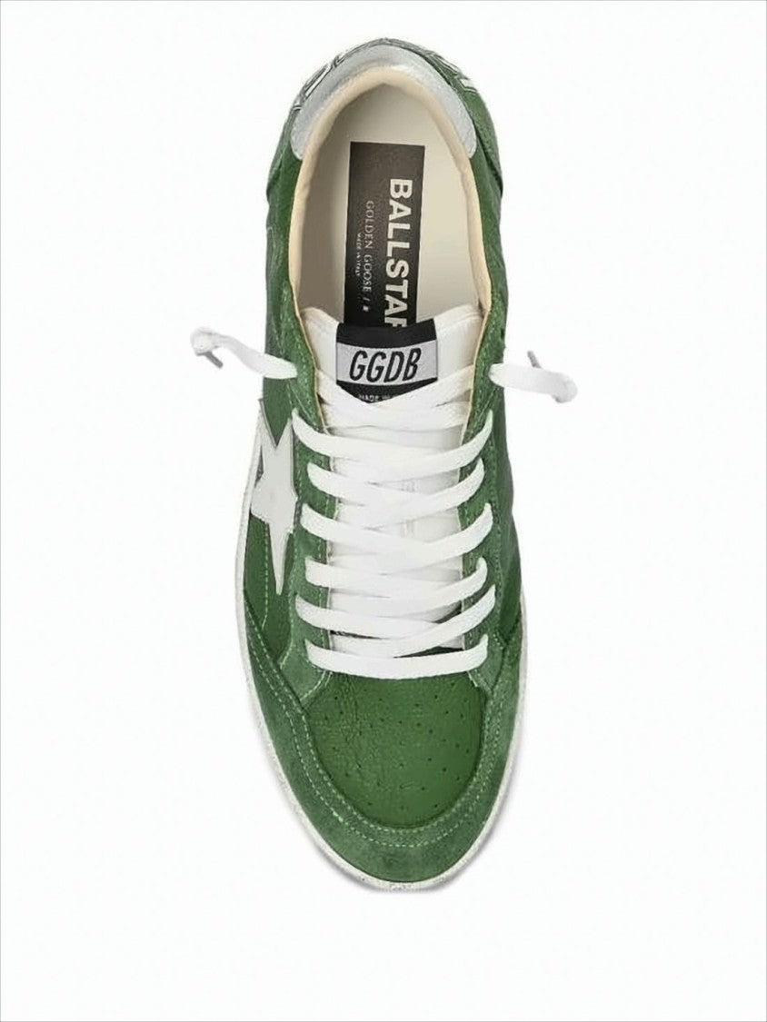 Golden Goose Green Goatskin Low-Top Sneakers