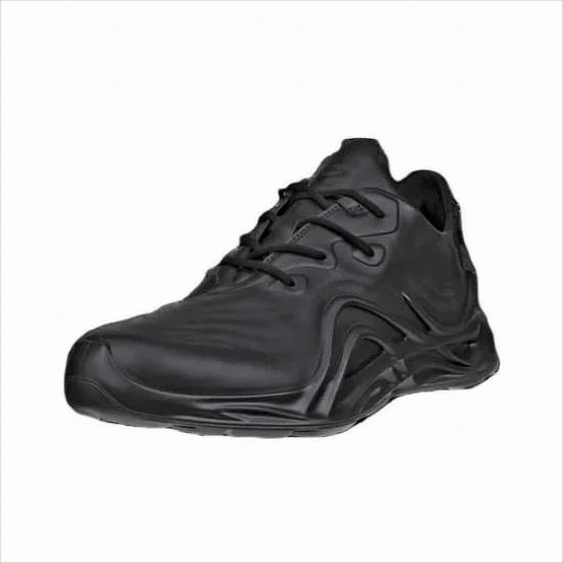 Ecco Smooth Leather Sneakers With Textured Rubber Sole