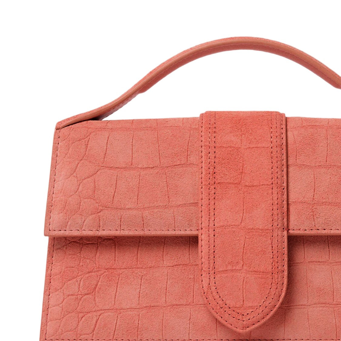 Jacquemus Orange Suede Animal Print Top Handle Bag