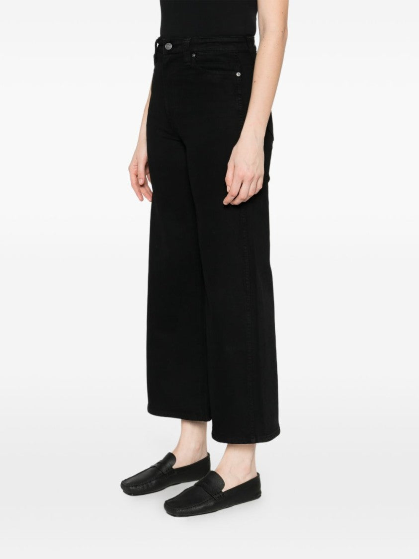 Khaite High-Waisted Black Jeans With Wide Leg Design