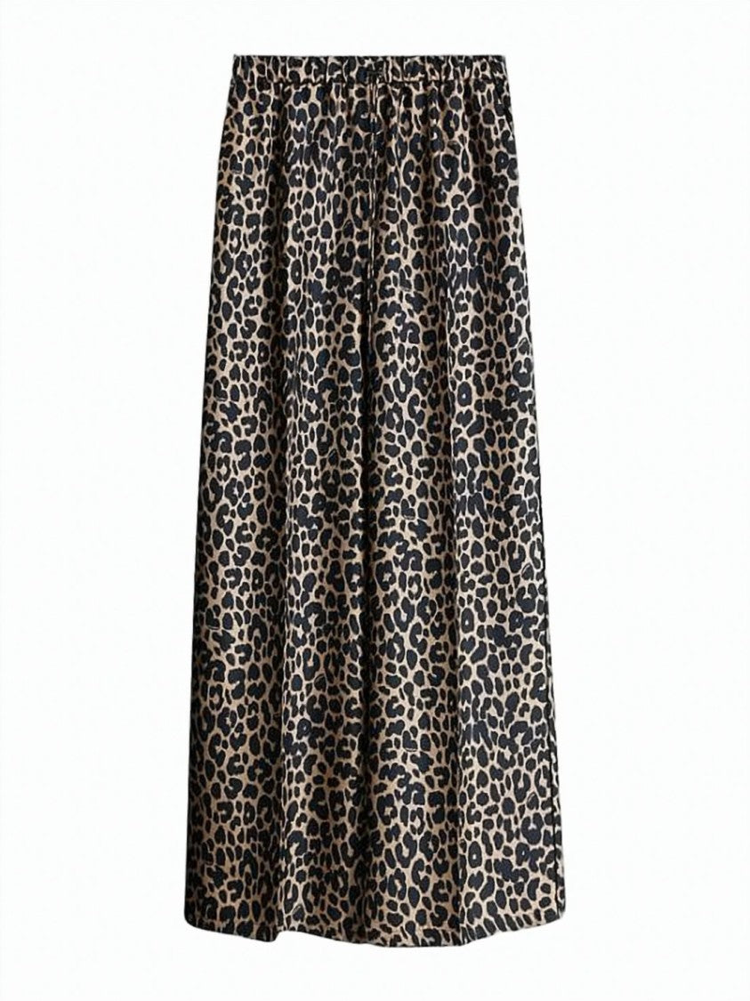Max Mara Wide-Leg Palazzo Pants In Bold Leopard Print