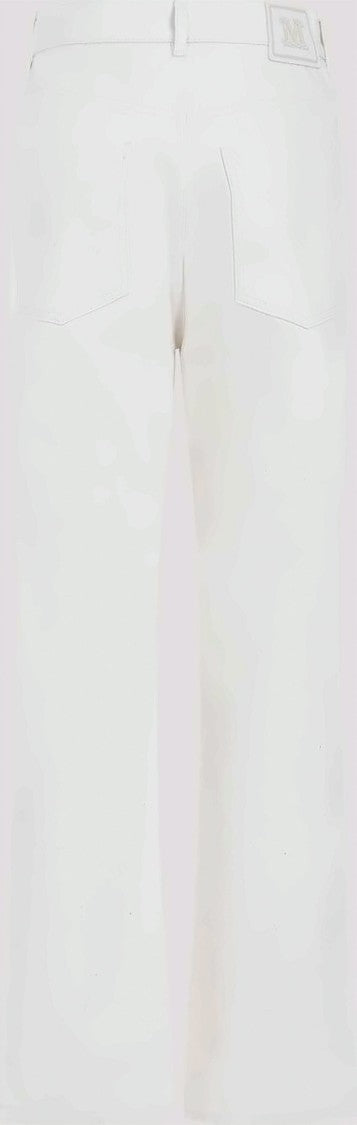 Max Mara Classic High-Waist Flared Pants With Textured Cotton Finish