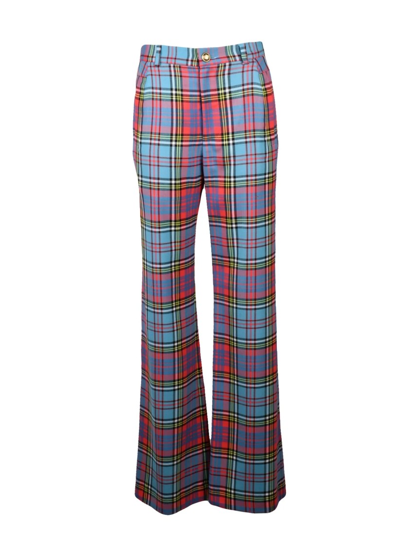 Vivienne Westwood High-Waisted Wide-Leg Vivienne Westwood Trousers With Plaid Pattern