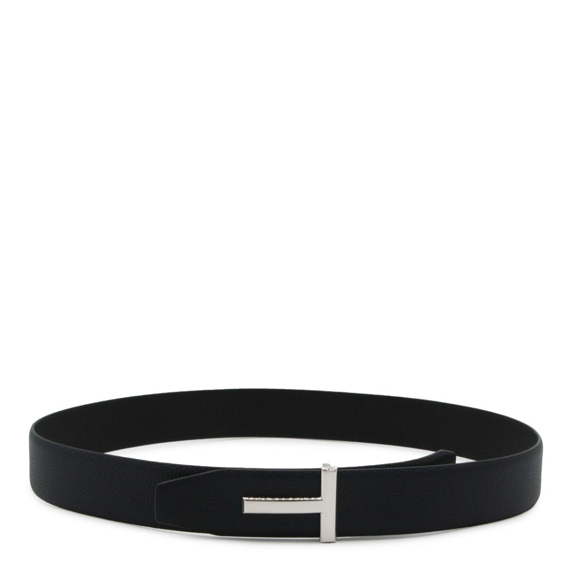 Tom Ford Black Leather Reversible T Buckle Belt