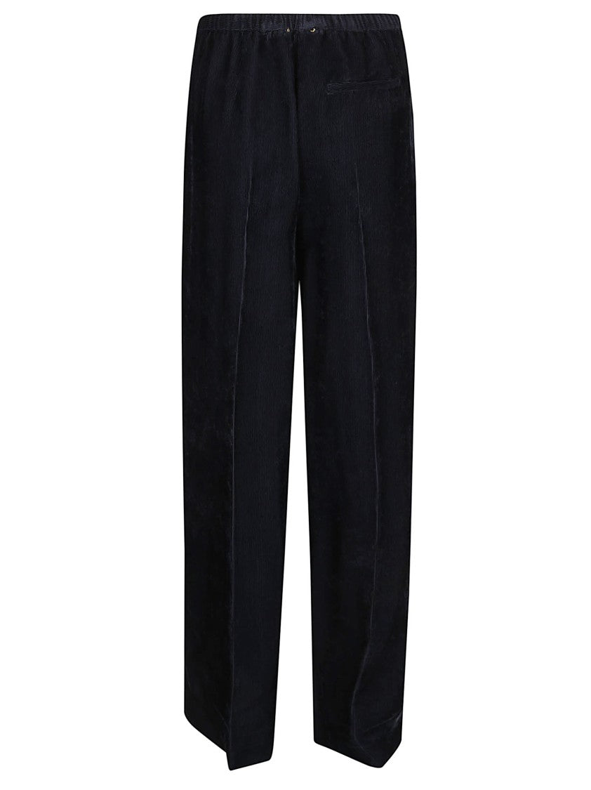Forte Forte Textured Black Straight-Leg Trousers With High Waist And Refined Fit