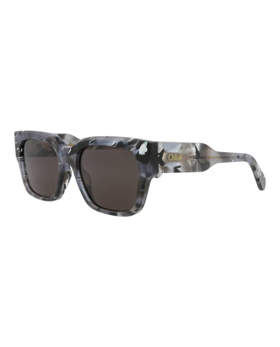 Chloé Marbled Square-Frame Sunglasses In Recycled Acetate