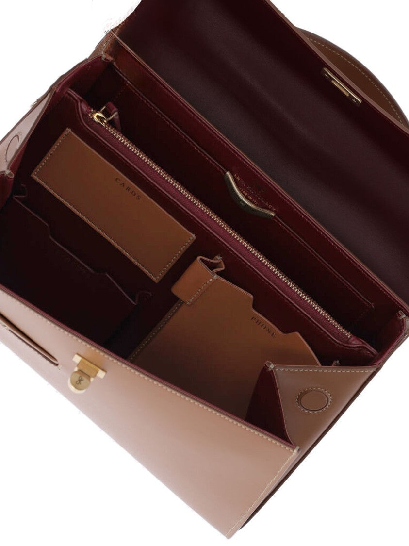 Anya Hindmarch Brown Mortimer Flap Leather Handbag