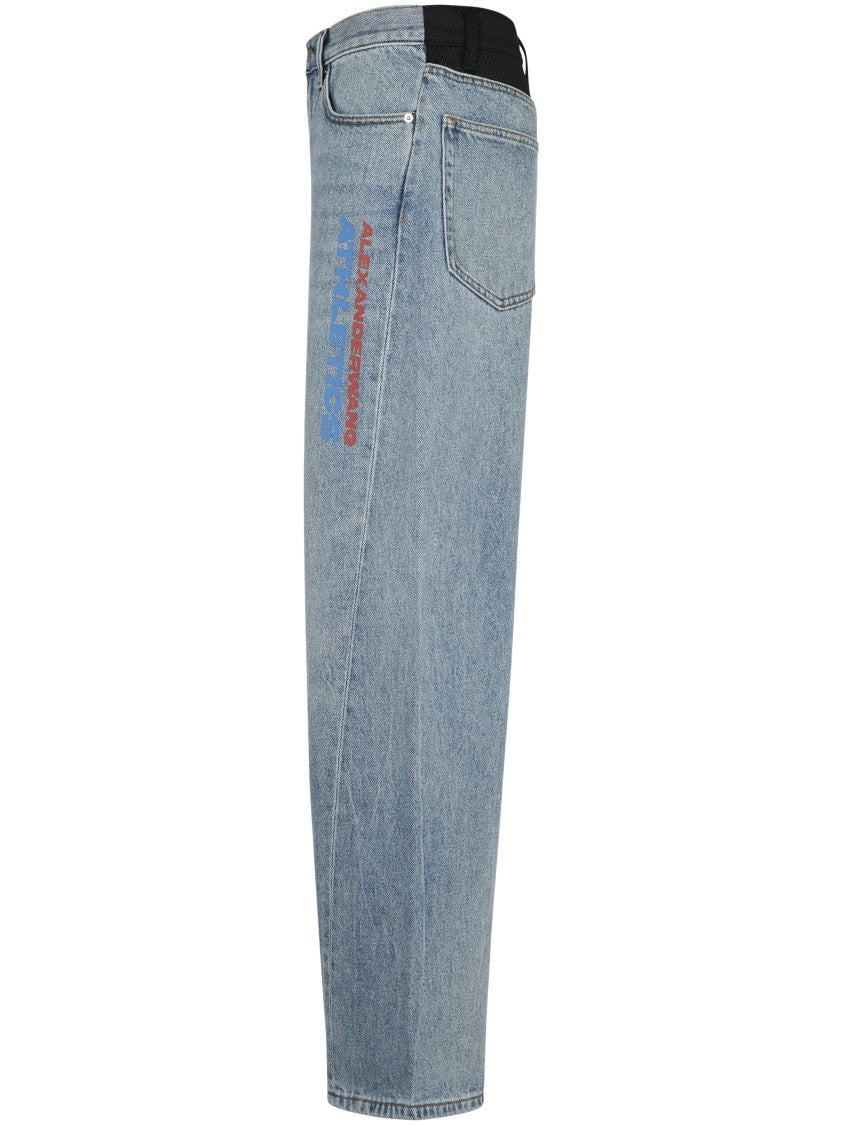 Alexander Wang Mesh Back Balloon Jeans With Logo