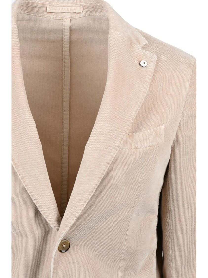 L.B.M. 1911 Cotton Velvet Jacket With Flexible Fit And Rounded Design