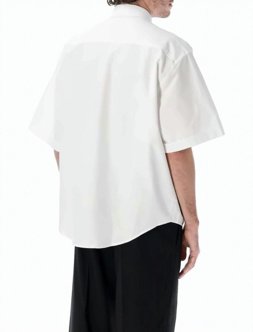 Ami Paris Short-Sleeve Boxy Shirt With Button-Down Collar