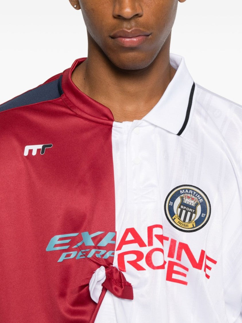 Martine Rose Half-And-Half Oversized T-Shirt With Knot Detailing