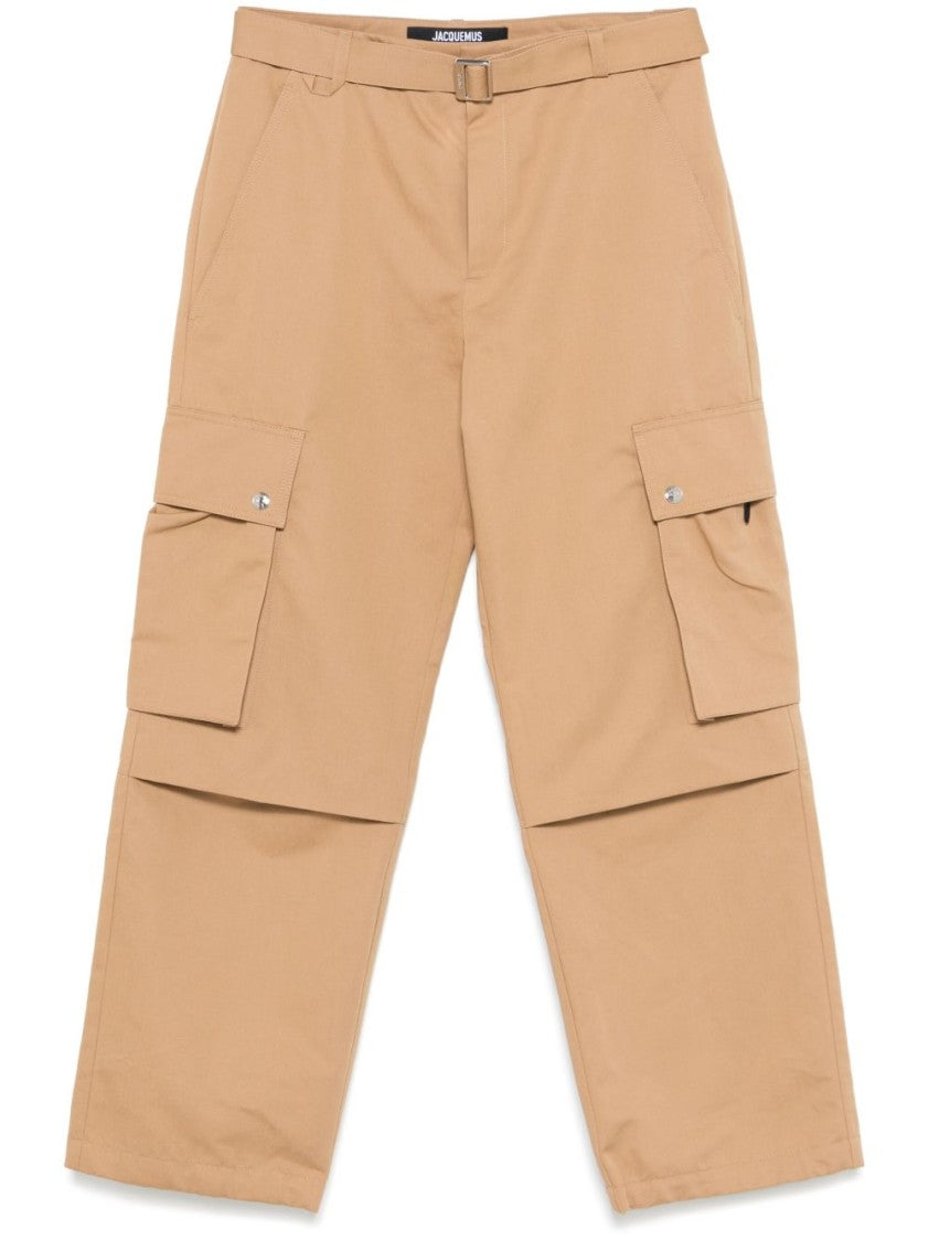Jacquemus Loose-Fitting Camel Brown Shorts