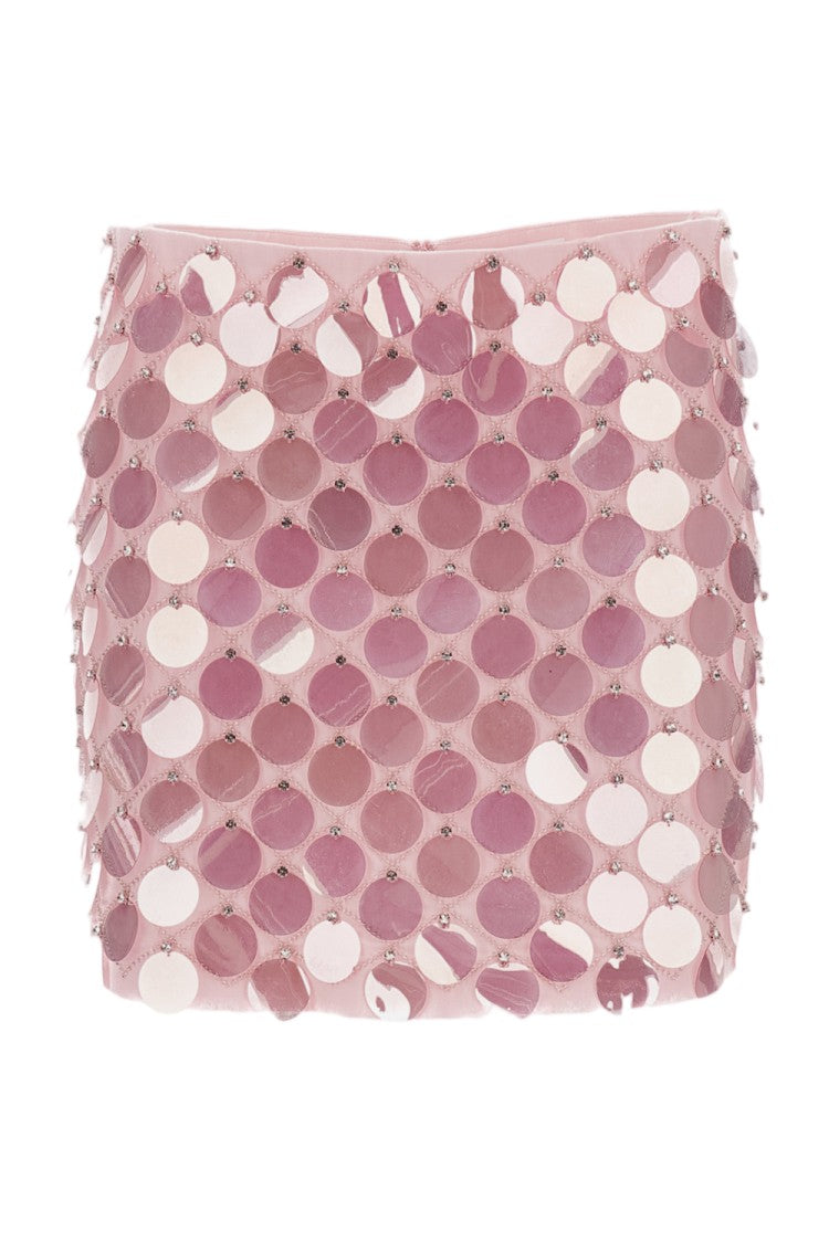Des Phemmes Rhinestone And Macro Sequin Mini Skirt