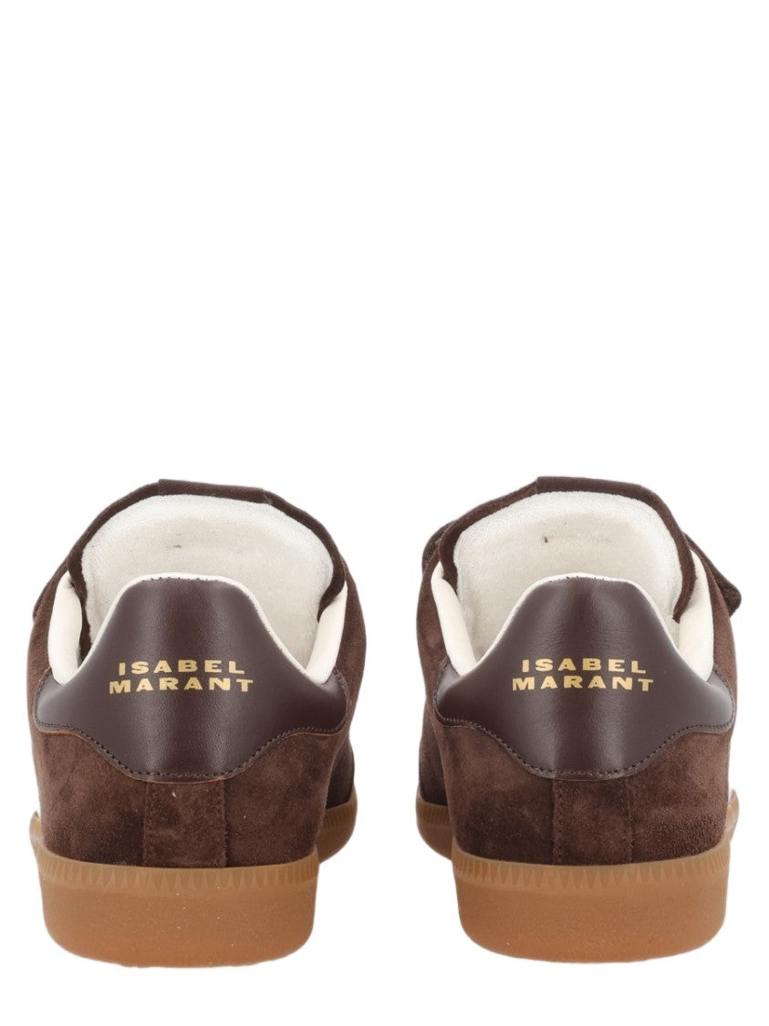 Isabel Marant Beth Brown Suede Velcro Strap Leather Sneakers