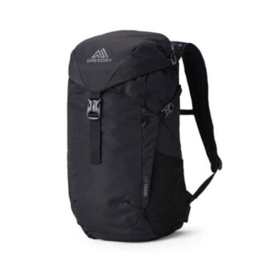 Gregory Compact Black Backpack With Flap Closure