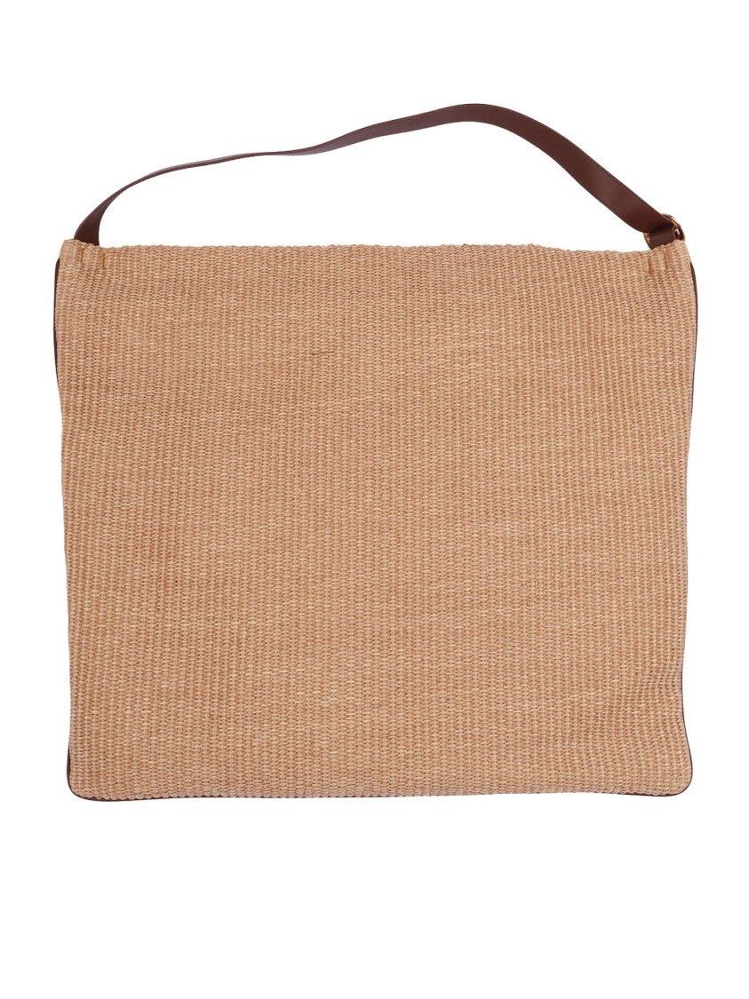 Claudio Orciani Woven Brown Leather Handbag