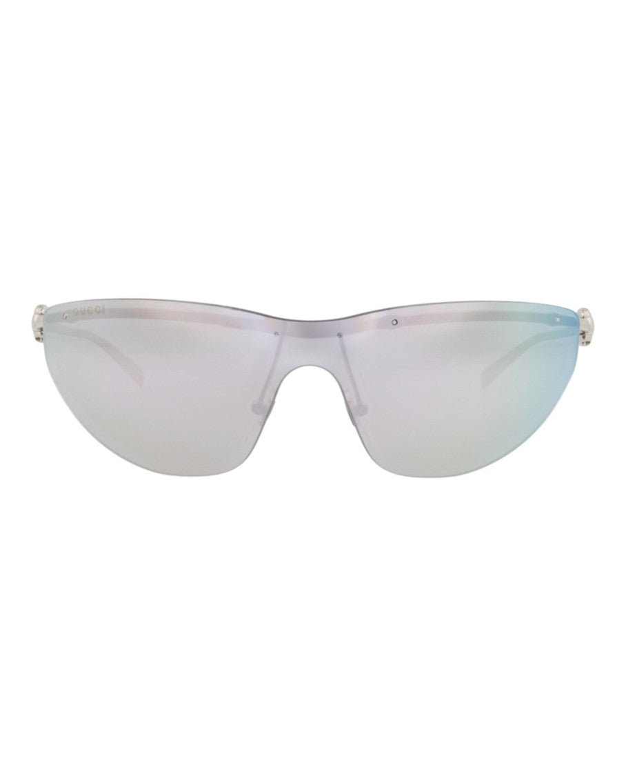 Gucci Shield-Frame Metal Sunglasses
