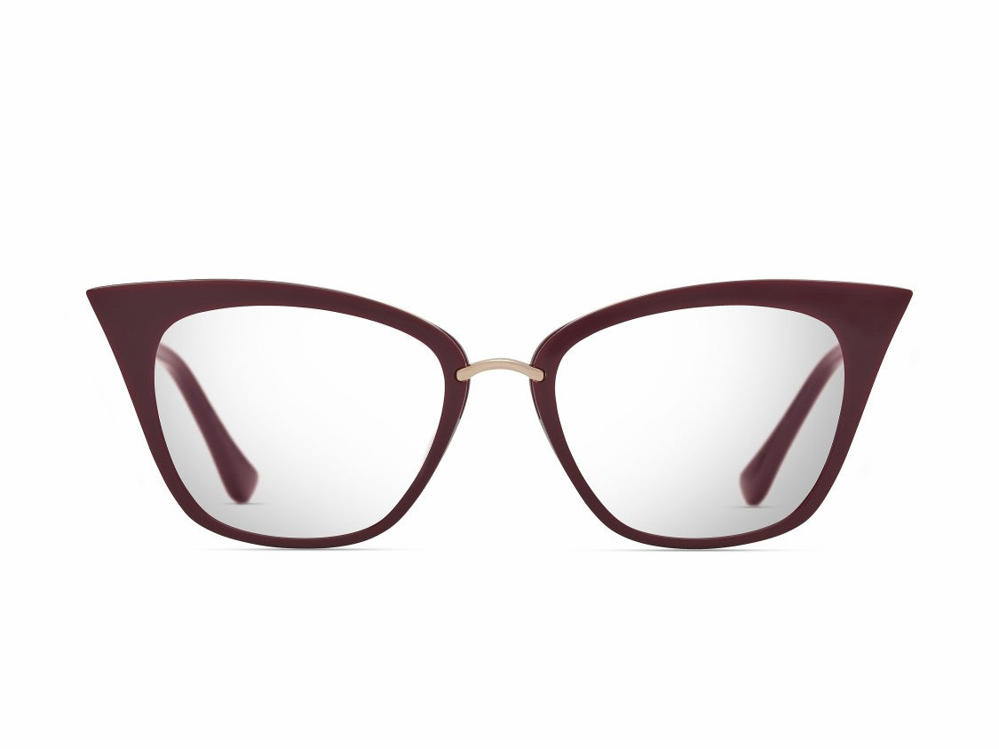 Dita Burgundy Rebella Gold Detail Cat-Eye Sunglasses