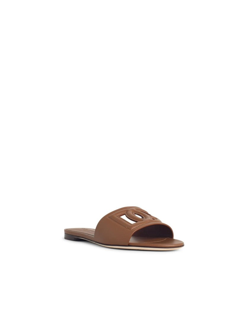 Dolce & Gabbana Brown Leather Slipper