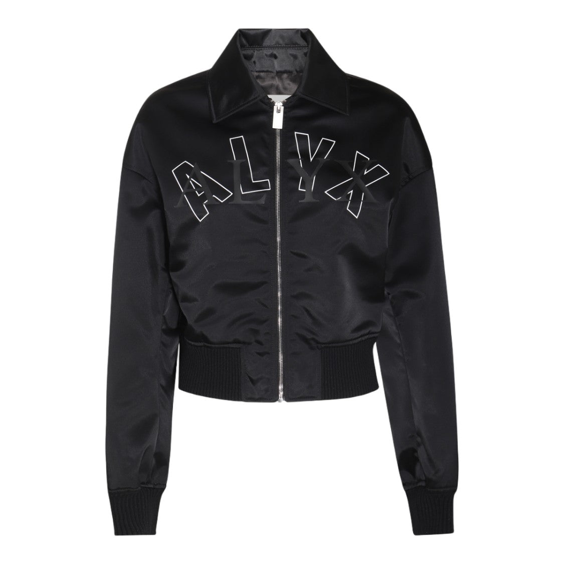 1017 Alyx 9Sm Cropped Satin-Like Jacket With Pointed Collar
