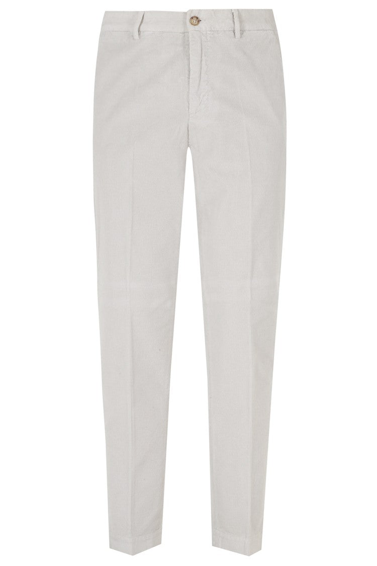 Seventy Regular Fit Cotton Velvet Trousers With Hidden Closure
