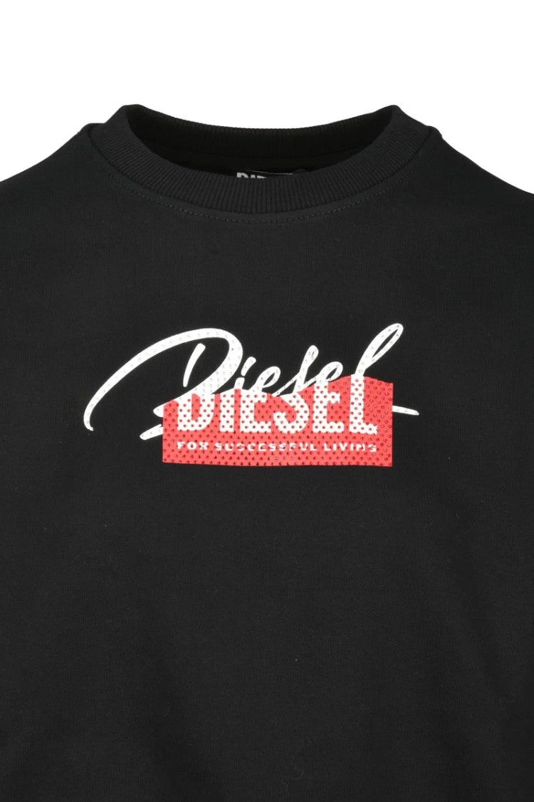 Diesel Black Cotton Women's Cropped Sweatshirt