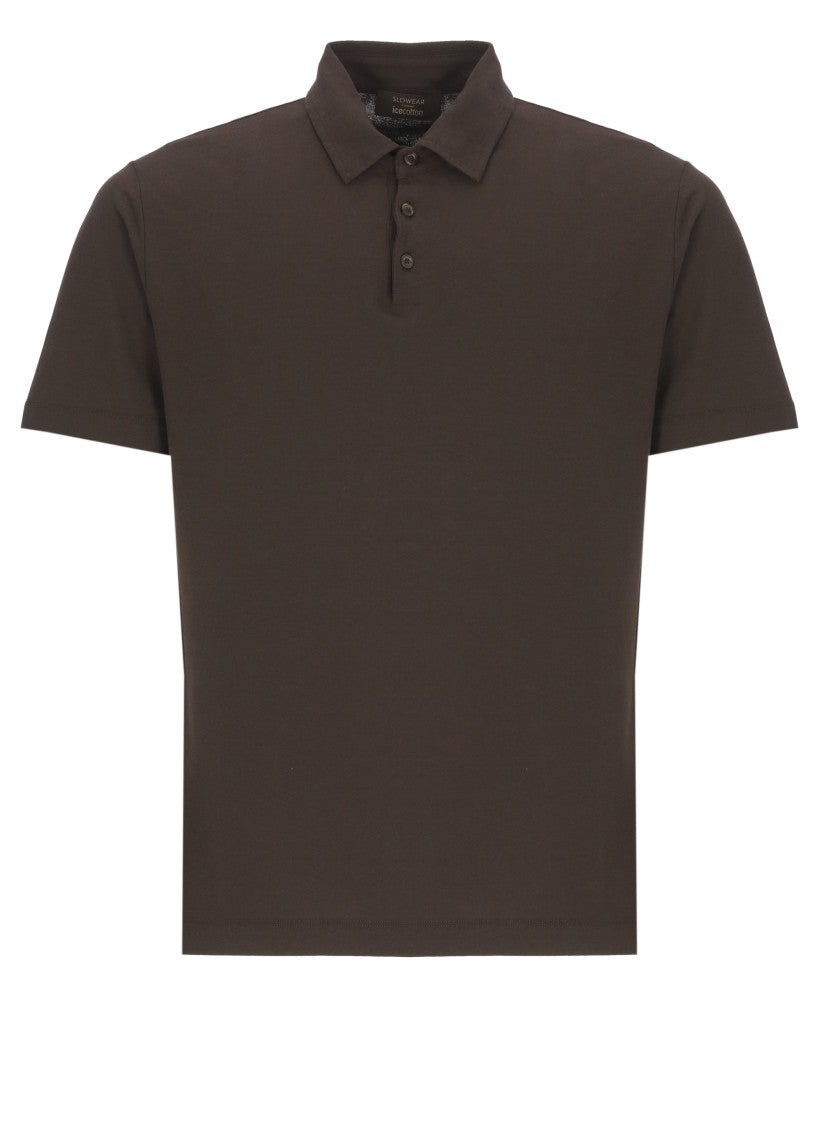 Zanone Brown Cotton Polo Shirt