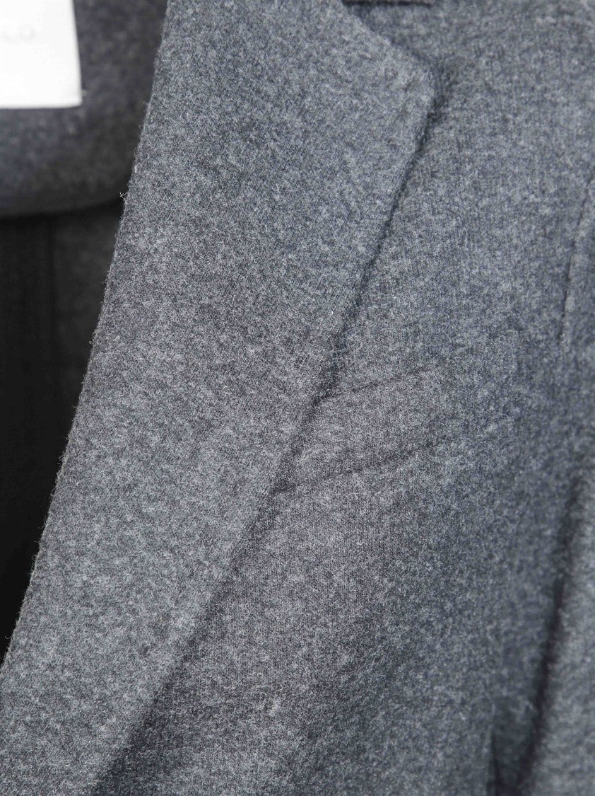 Circolo Medium Grey Slim-Fit Single-Breasted Jacket In Alpaca