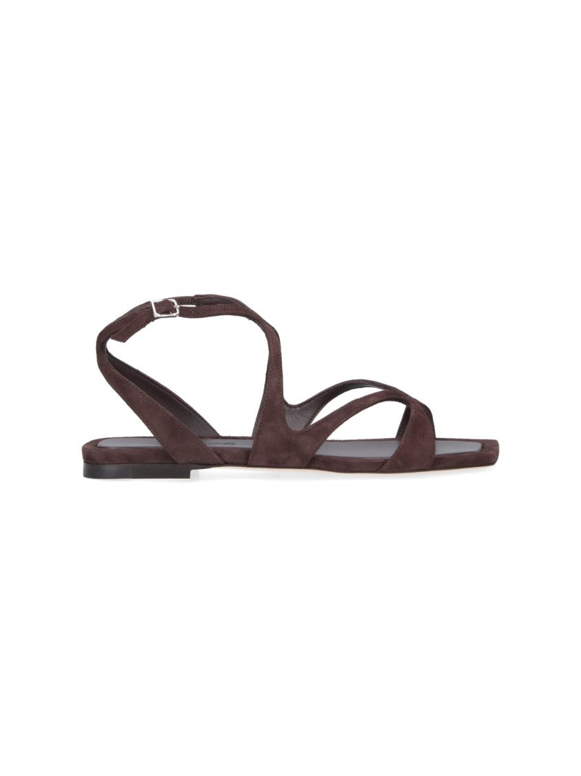 Jimmy Choo "Ayla Flat" Sandals – Brown
