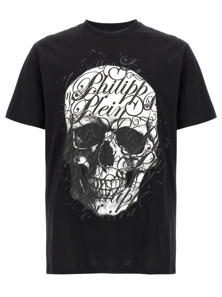 Philipp Plein Embossed Skull Print Crewneck T-Shirt