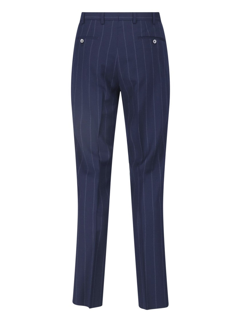 Tombolini Blue Virgin Wool Double-Breasted Suit