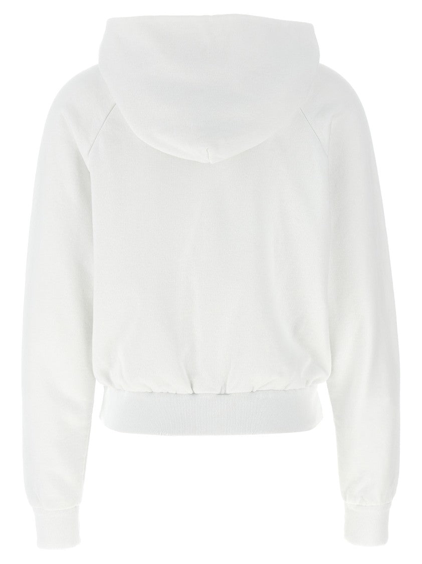 Prada Gauze Cotton Hoodie With Vintage Effect And Logo Details