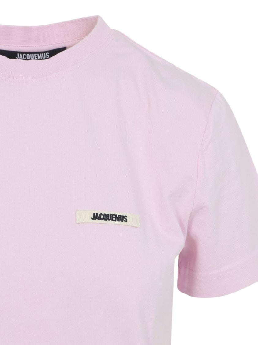 Jacquemus Pink Black Grosgrain Round Neck Top