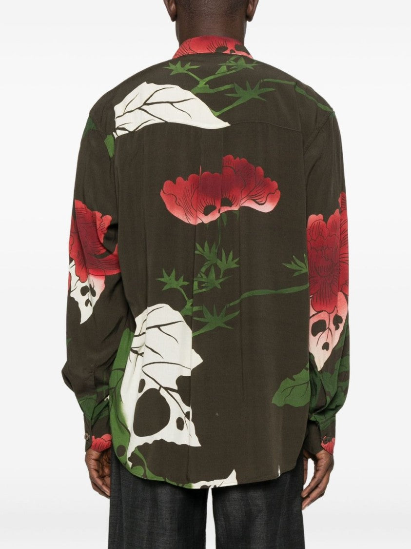 Our Legacy Relaxed Fit Floral Print Long-Sleeve Shirt