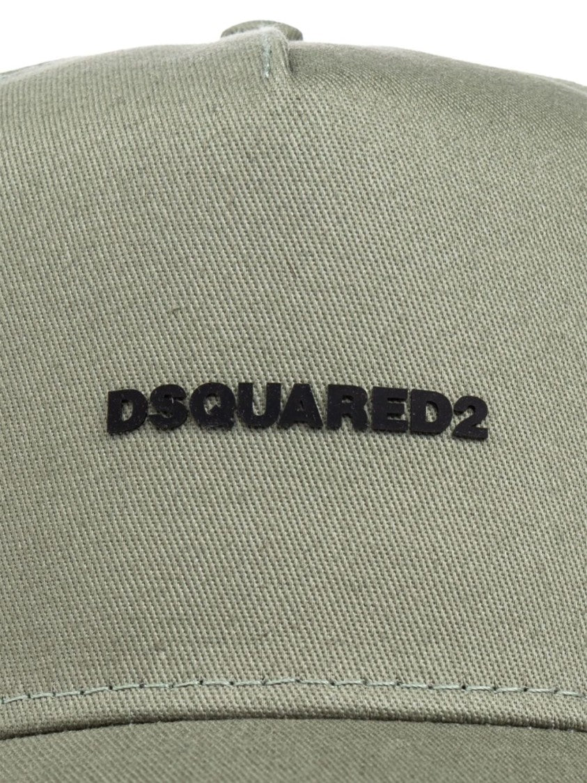 Dsquared2 Olive Green Embroidered Logo Cap With Adjustable Strap