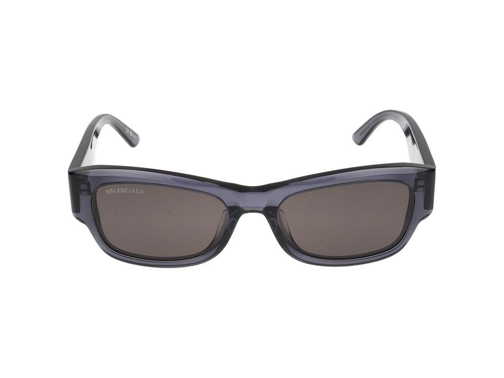 Balenciaga Grey Thick Temples Translucent Acetate Square Sunglasses