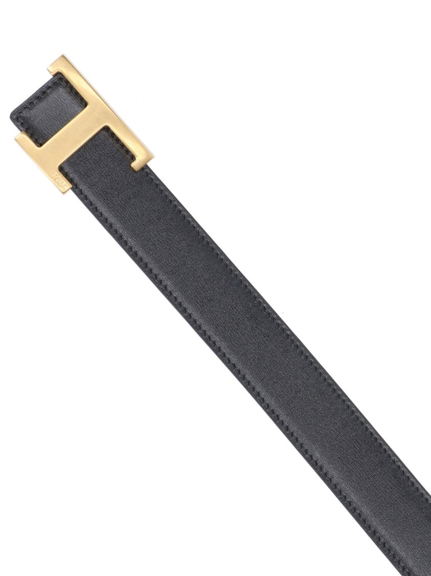 Tod's Reversible Black Calfskin Belt
