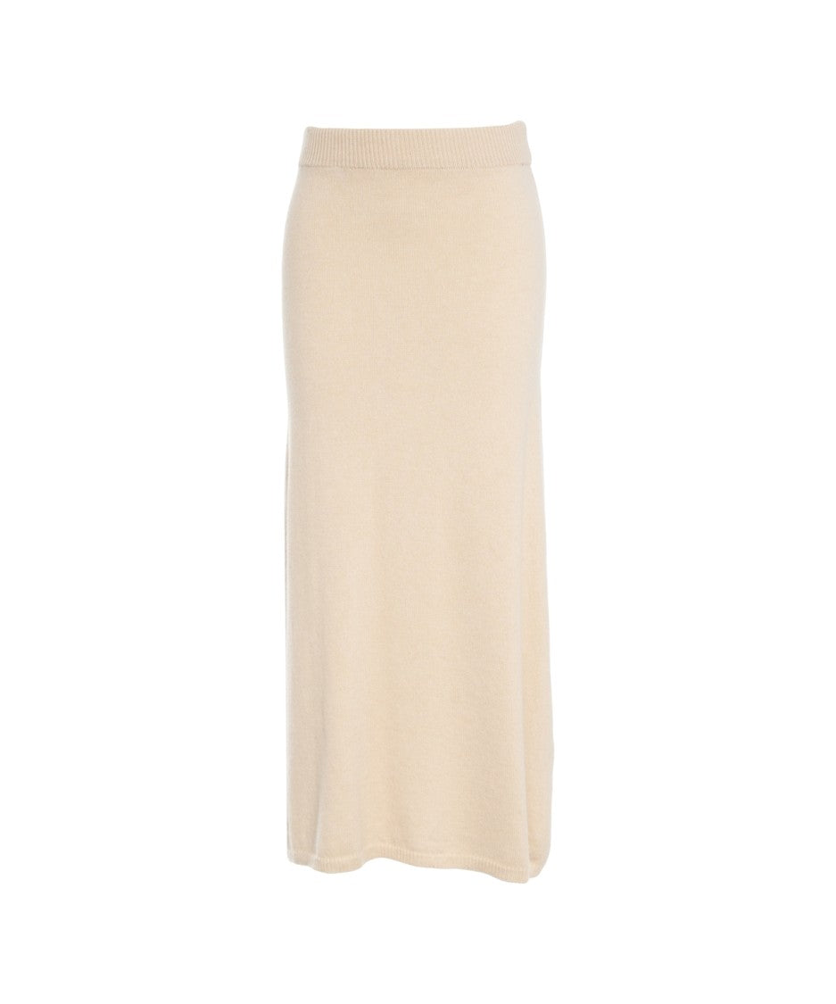 Peuterey Midi-Length Ribbed Waistband Skirt In 100% Wool
