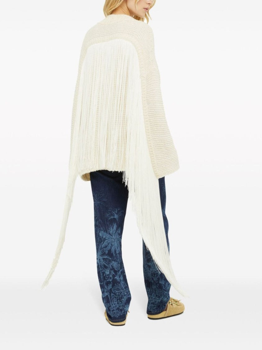 Alanui Chalk Textured Knit Cardigan