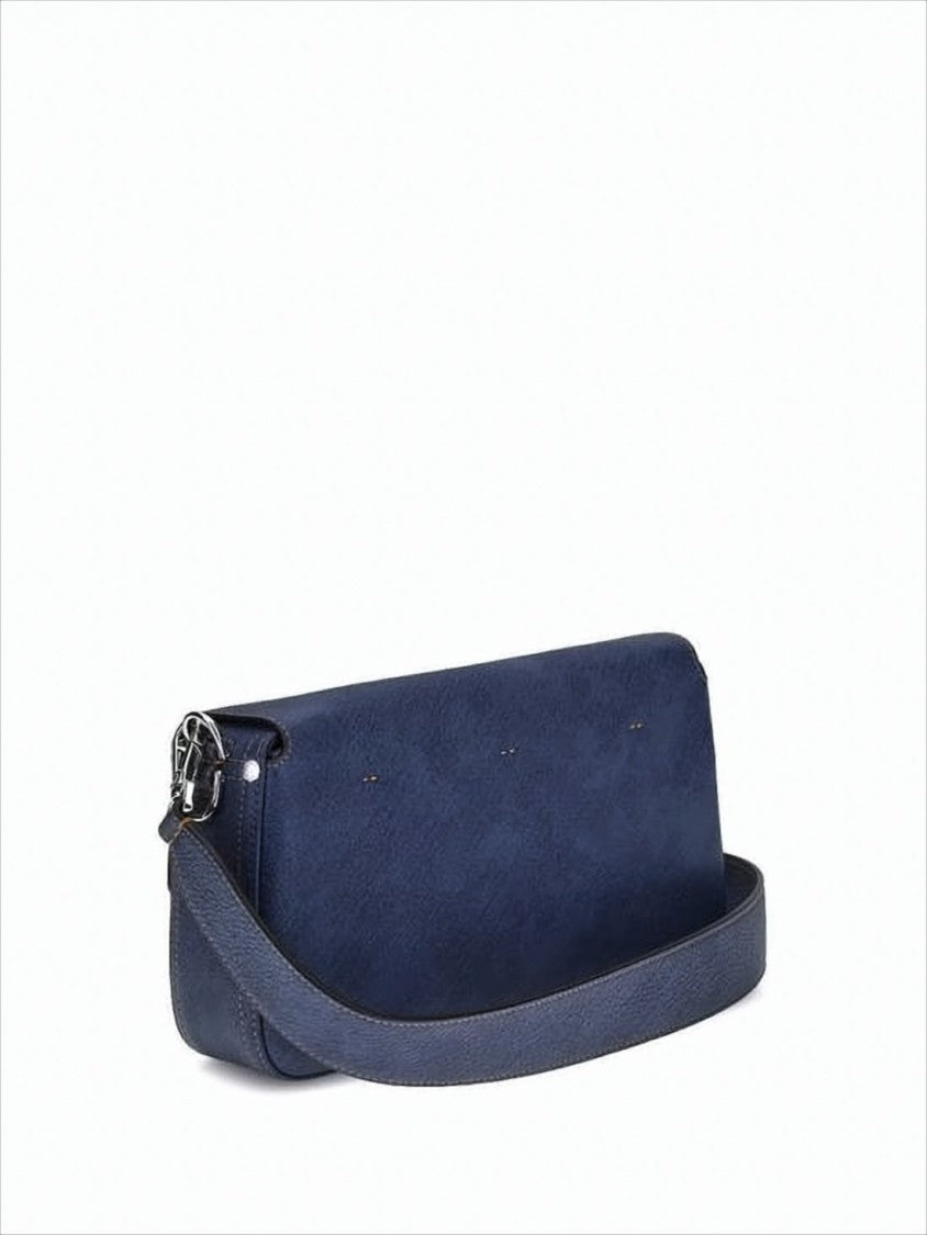 Fendi Textured Calf Leather Shoulder Bag With Adjustable Strap