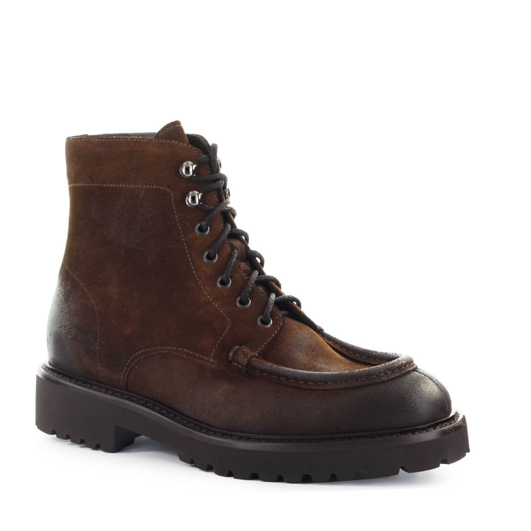 Doucal's Dark Brown Suède Combat Boot