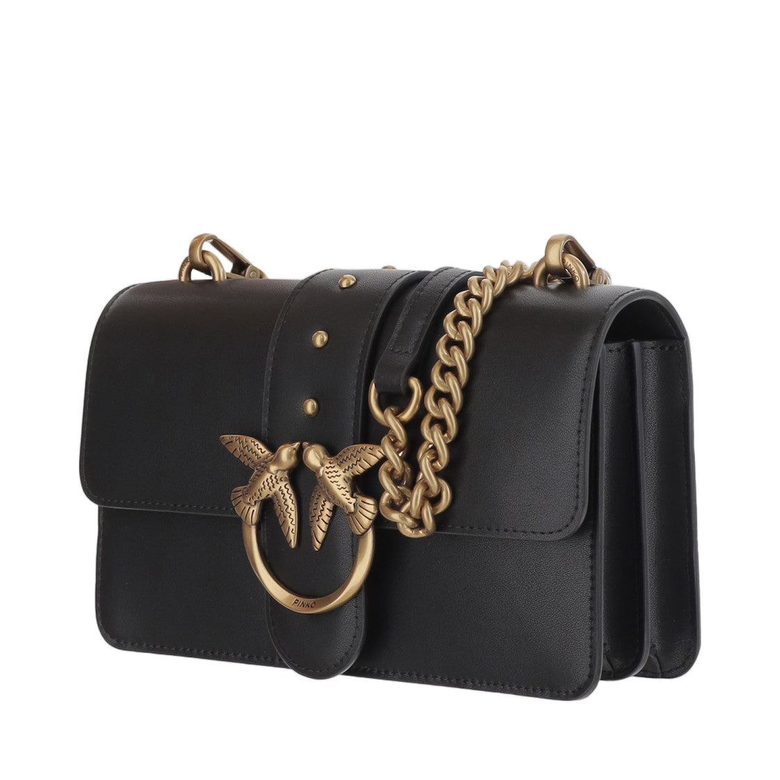 Pinko Mini Shoulder Bag With Love Birds Diamond Cut Buckle