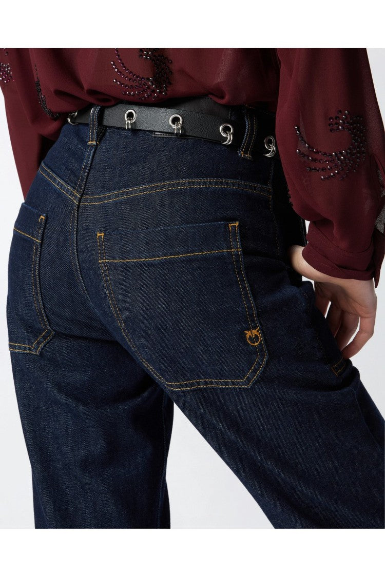 Pinko Blue Cotton-Blend Five-Pocket Jeans