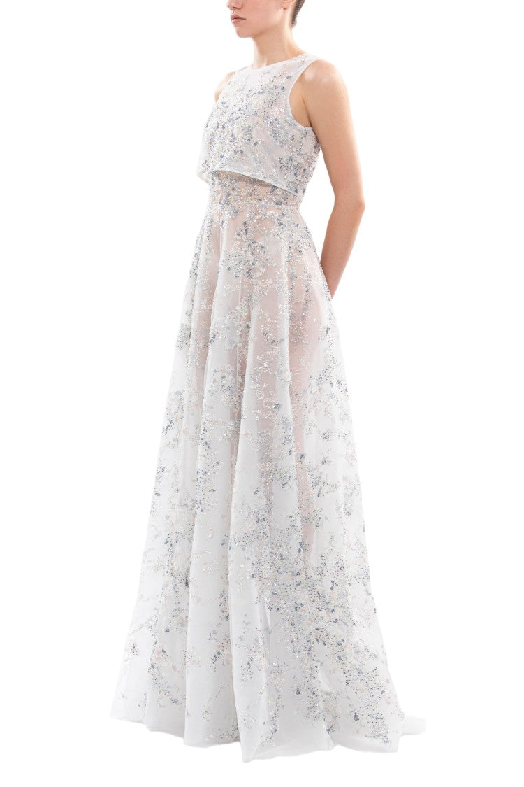 Saiid Kobeisy Intricately Embroidered Off-White Maxi Dress