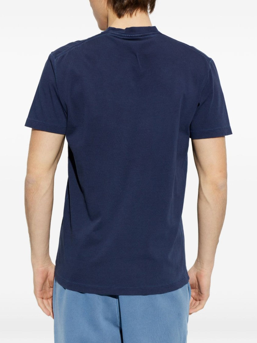 Dsquared2 Blue Distressed Front Graphic Crew Neck T-Shirt
