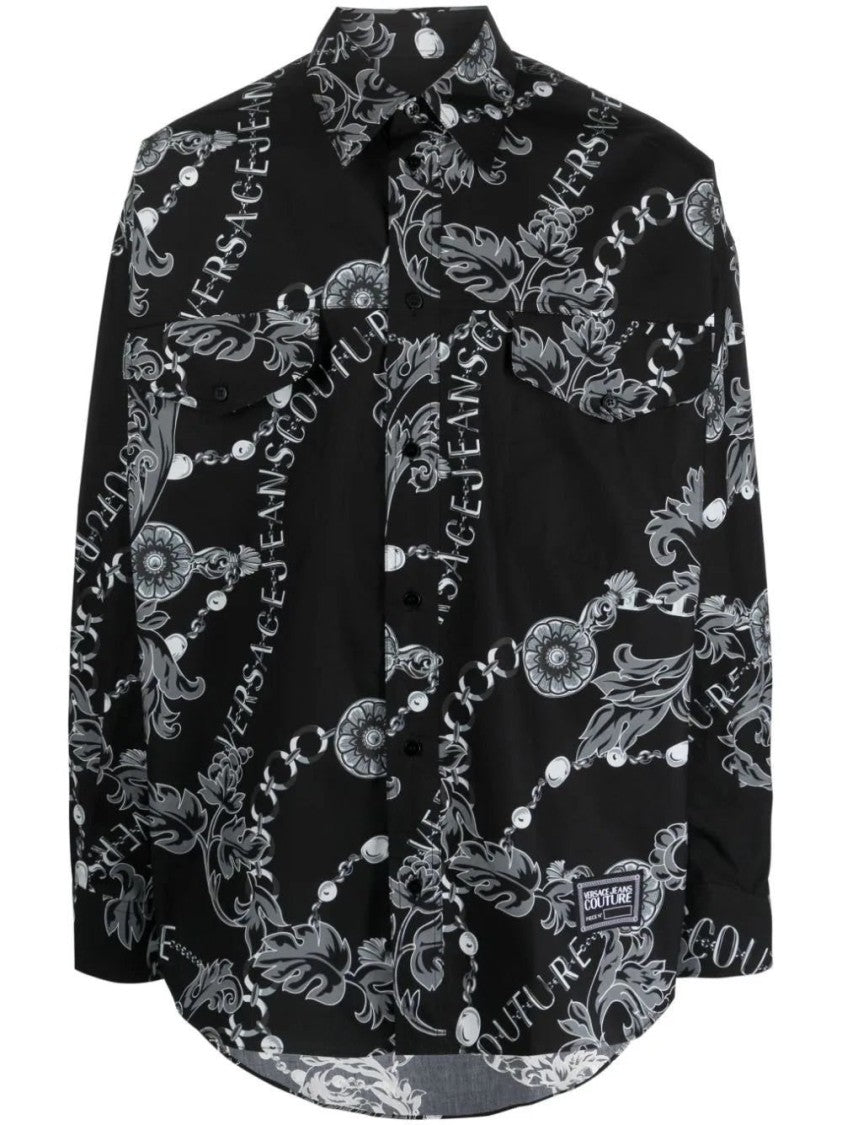 Versace Jeans Couture Long Sleeve Shirt With Intricate Print Design
