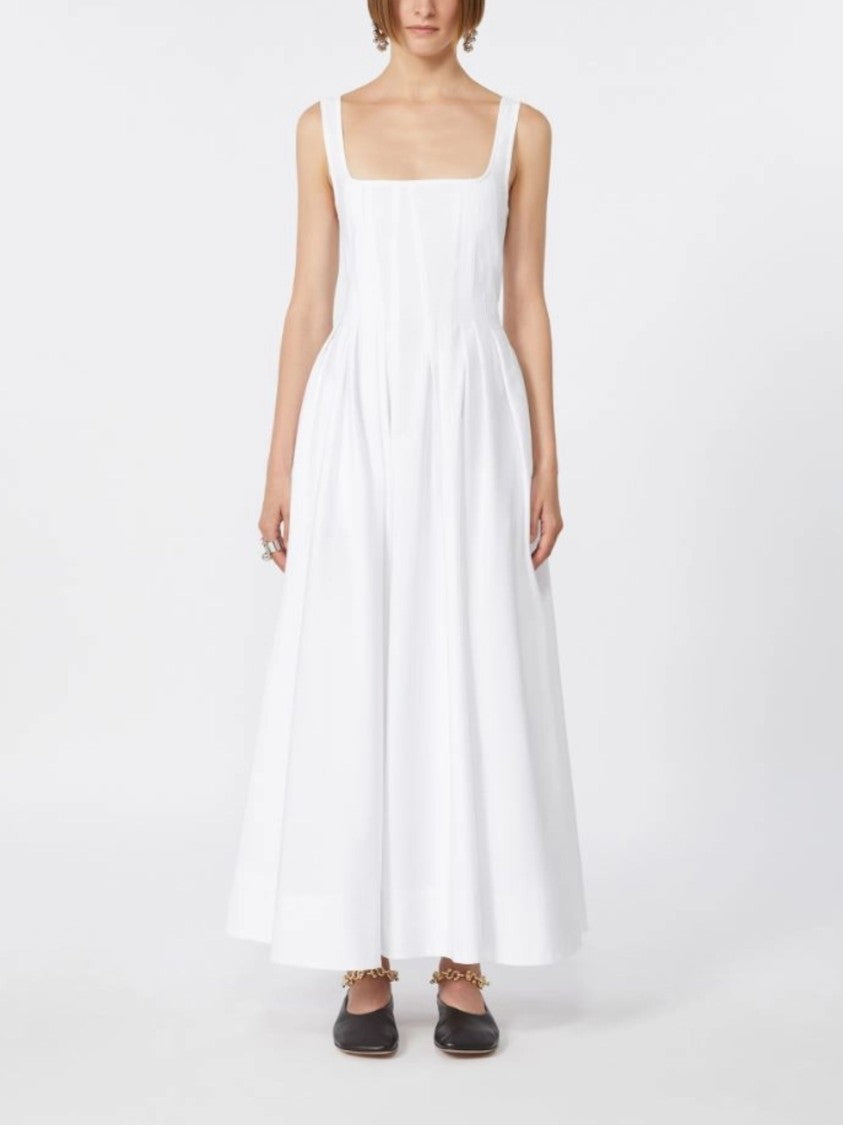 Sportmax White Square Neckline Dress