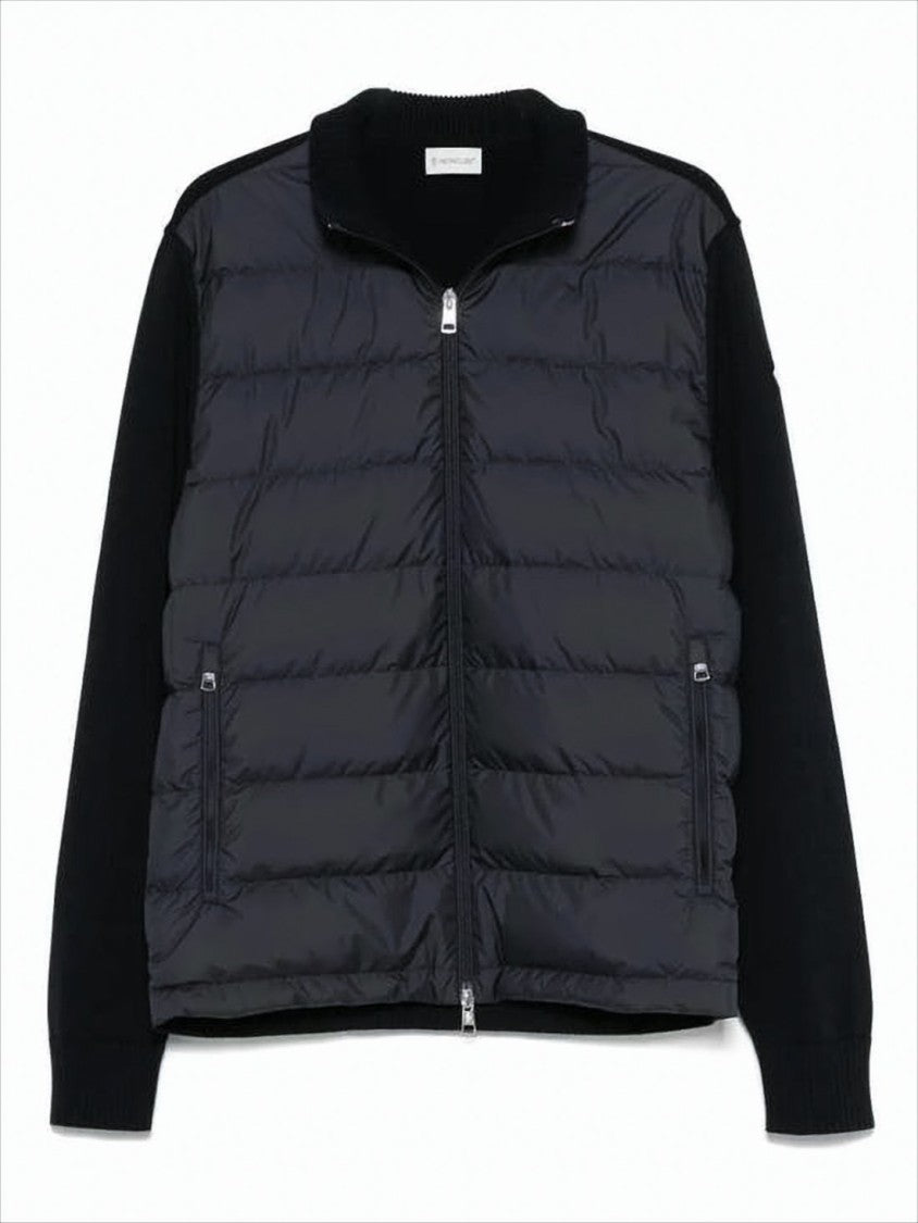Moncler Quilted Padded Jacket With Knitted Accents