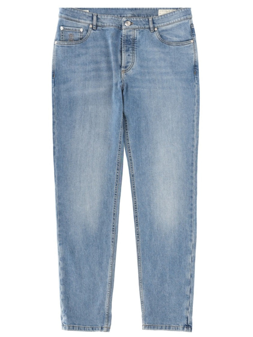 Brunello Cucinelli Traditional-Fit Subtle-Fading Stretch Cotton Jeans